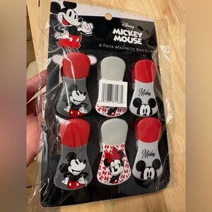 Disney Mickey Mouse Red and Black Magnetic Bag Clips - 6 Pack